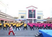 Polrestabes Makassar Gelar Olahraga Bersama Dalam Rangka Menyambut HKGB ke- 74